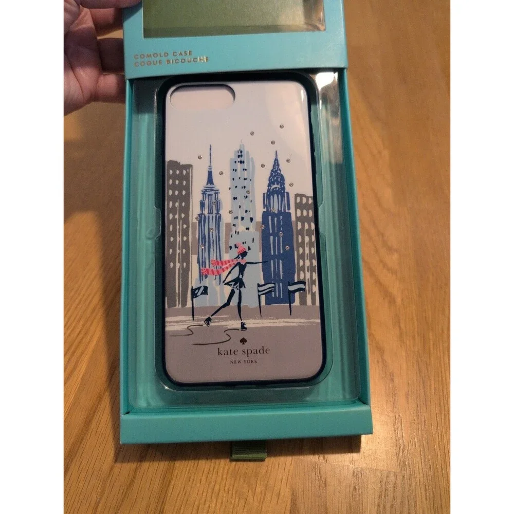 NWT Kate Spade Phone Case  Iphone7/8plus New York City Jeweled Winter Wonderland